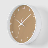 Minimalistische koffiebeige wandklok (Hoek)