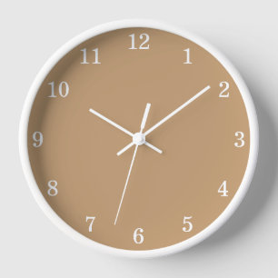 Minimalistische koffiebeige wandklok