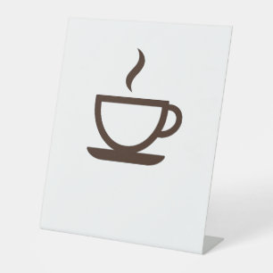 ☕ Minimalistische koffiebeker – Barista & Café Vib Reclamebord Met Voetstuk