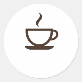 ☕ Minimalistische koffiebeker – Barista & Café Vib Ronde Sticker