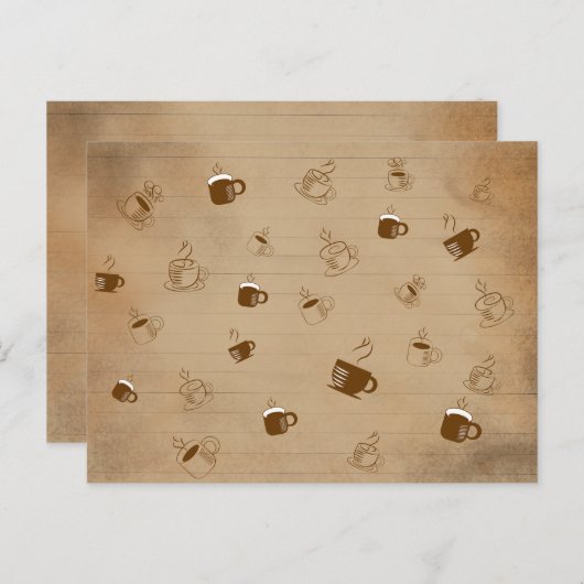 Minimalistische koffiebeker gestreept patroon – Mo Briefkaart (Voorkant / Achterkant)