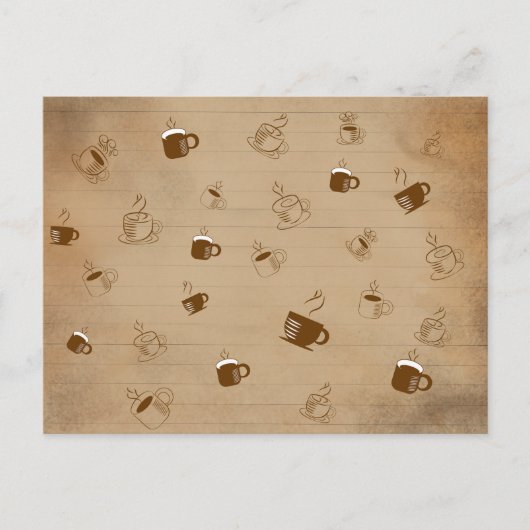 Minimalistische koffiebeker gestreept patroon – Mo Briefkaart (Voorkant)