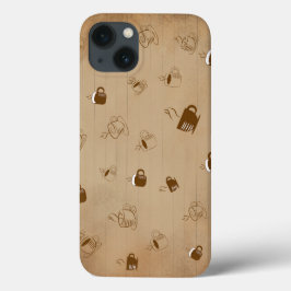 Minimalistische koffiebeker gestreept patroon – Mo Case-Mate iPhone Case