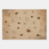 Minimalistische koffiebeker gestreept patroon – Mo Inpakpapier Vel (Voorkant 3)