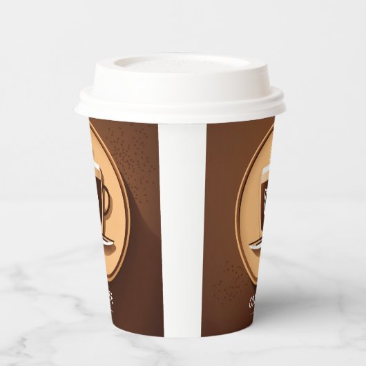 Minimalistische koffiebeker Vector Logo Papieren Bekers (Links)