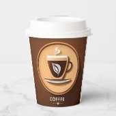 Minimalistische koffiebeker Vector Logo Papieren Bekers (Achterkant)