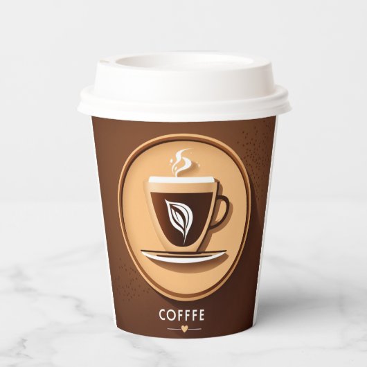 Minimalistische koffiebeker Vector Logo Papieren Bekers (Achterkant)