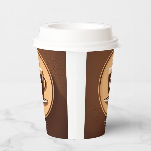 Minimalistische koffiebeker Vector Logo Papieren Bekers (Rechts)