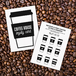 Minimalistische koffiekop klantenkaartje