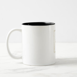 Minimalistische koffiemok met elegante vintage sti tweekleurige koffiemok