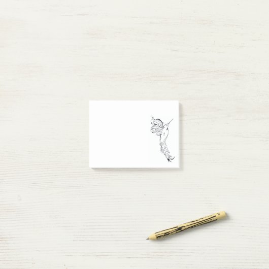minimalistische kolibrie post-it® notes (Op bureau)