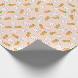 Minimalistische konijn en wortel cadeaupapier