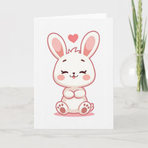 Minimalistische Konijn Liefde Kaart