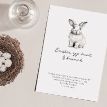 Minimalistische konijn Pasen eieren zoeken brunch