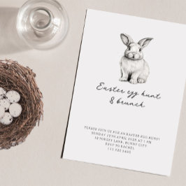 Minimalistische konijn Pasen eieren zoeken brunch Kaart