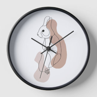 Minimalistische konijnenlijn kunstklok