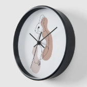 Minimalistische konijnenlijn kunstklok (Hoek)