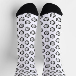 Minimalistische kool – Bold Ink groenteontwerp op Sokken