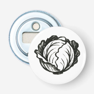 Minimalistische kool – Vetgedrukte inkt Groenteont Button Flesopener