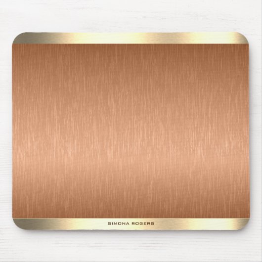 Minimalistische koper bruin & goud metallic textuu muismat (Voorkant)