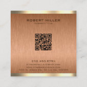 Minimalistische koper-bruine textuur Tin gouden ra Vierkante Visitekaartje (Achterkant)