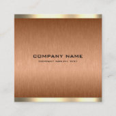 Minimalistische koper-bruine textuur Tin gouden ra Vierkante Visitekaartje (Voorkant)