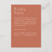 Minimalistische koper rode bruiloft RSVP kaartje (Voorkant)