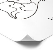 Minimalistische koppel lijnkunst aangepaste namen poster (Hoek)