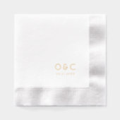Minimalistische koppel monogram retro bruiloft folie servetten (Voorkant)