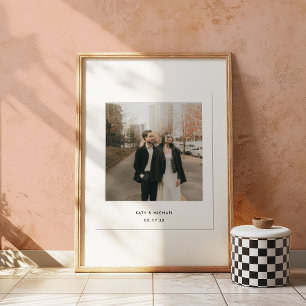 Minimalistische koppel Polaroid foto met namen Poster