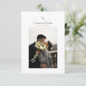 Minimalistische koppels Hand in Hand Bloemen Foto Bedankkaart (Staand voorkant)