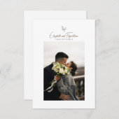 Minimalistische koppels Hand in Hand Bloemen Foto Bedankkaart (Voorkant / Achterkant)