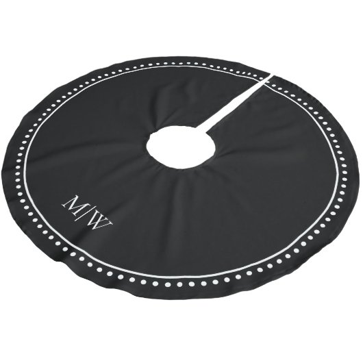 Minimalistische koppels Monogram Black Holiday Kerstboom Rok (Gekanteld)