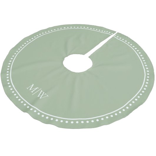 Minimalistische koppels Monogram Sage Green Holida Kerstboom Rok (Gekanteld)