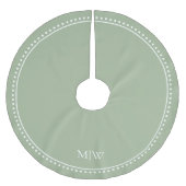 Minimalistische koppels Monogram Sage Green Holida Kerstboom Rok (Voorkant)