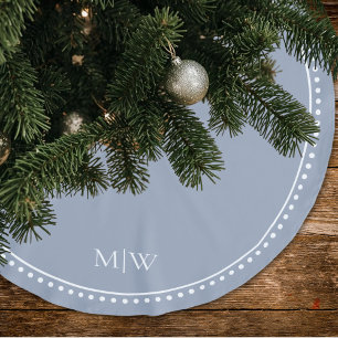 Minimalistische koppels Monogram Stoffig Blauw Vak Kerstboom Rok
