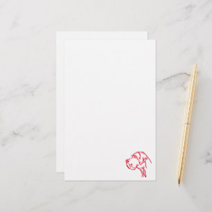 Minimalistische koptekening van een Deense Dog Briefpapier