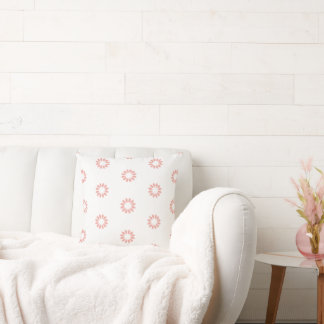 Minimalistische Koraal en Witte Margrieten Kussen
