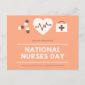 Minimalistische Koraal Nationale Verpleegstersdag  Briefkaart (Voorkant)
