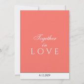 Minimalistische Koraal Turquoise Monogram  Kaart (Achterkant)