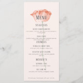 Minimalistische Koraalbloem Twee Entree Menu (Voorkant)