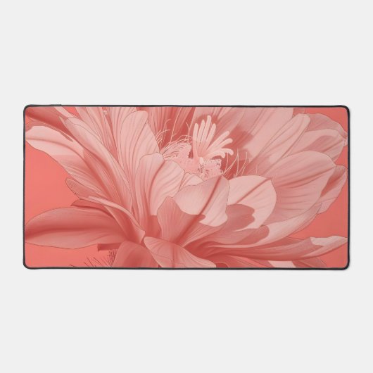 Minimalistische koraalcactus bloei bureaumat (Voorkant)