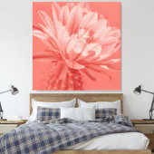 Minimalistische koraalcactus bloei canvas afdruk (Insitu (Slaapkamer))