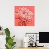 Minimalistische koraalcactus bloei poster (Thuiskantoor)