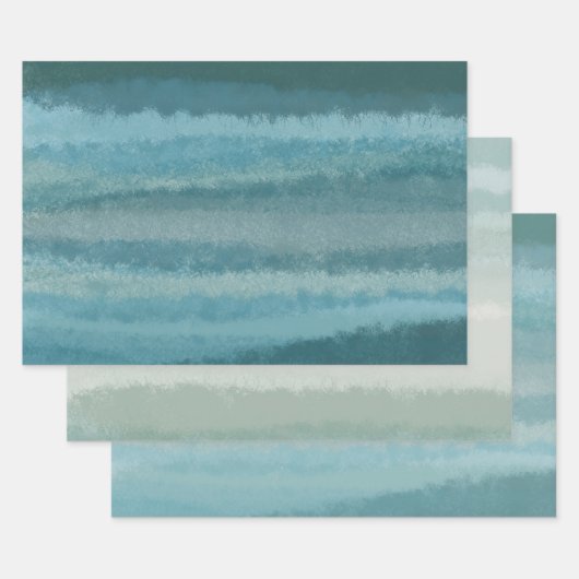 Minimalistische kraakbedekking Blauwgroen Aqua Blu Inpakpapier Vel (Set)