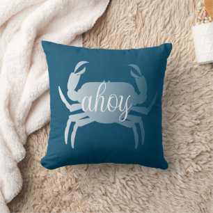 Minimalistische Krab Kreeft Schaaldier Ahoy Kussen