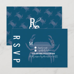 Minimalistische Krab Typografie Trouw RSVP Kaart