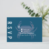 Minimalistische krab Typografie Wedding RSVP Kaart (Staand voorkant)