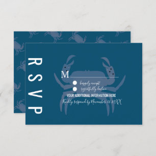 Minimalistische krab Typografie Wedding RSVP Kaart