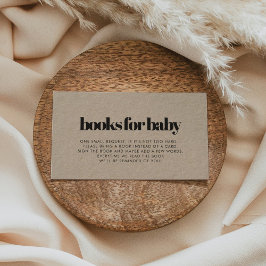 Minimalistische kraft baby shower boek aanvraag ka visitekaartje